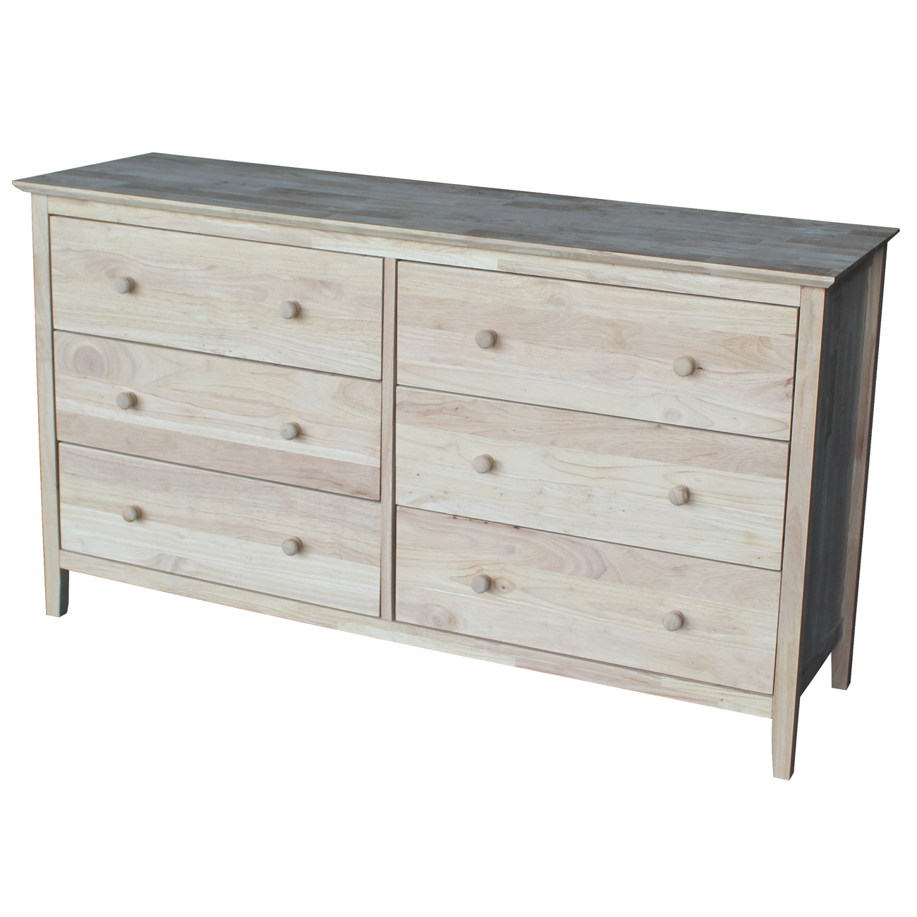 Unfinished Brooklyn 6 Drw Dresser Rta Gelco Furniture Solid